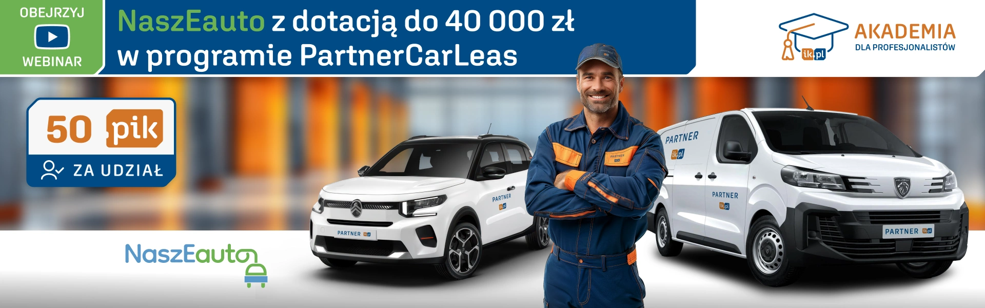 Webinar: NaszEauto z dotacją do 40 000 zł w programie PartnerCarLeas - baner