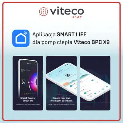Zdalna kontrola pomp ciepła Viteco BPC X9 dzięki aplikacji