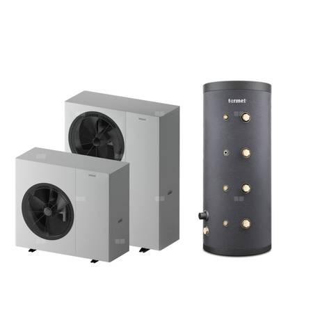 Pakiet 2 - Pompa ciepła powietrzna powietrze-woda monoblok TERMET Heat Platinum 13 EVI/DC 9.5 kW 380 V + Zasobnik buforowy TERMET ENERGY 200