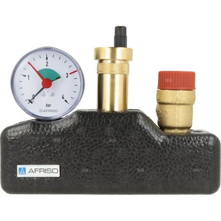 Zespół przyłączeniowy AFRISO KSG 1'' GW x GW, max. 3 bar + wskaźnik ciśnienia