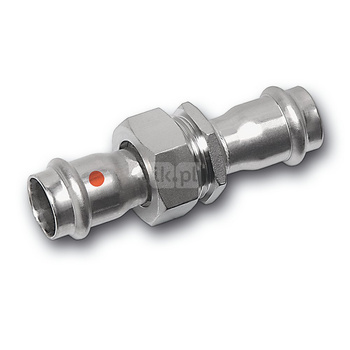 Śrubunek SANHA NiroTherm Press trzyczęściowy, stal nierdzewna, 54 mm (zw x zw)