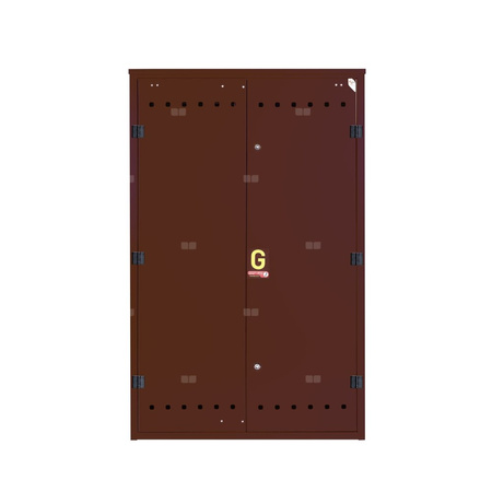 Punkt redukcyjno-pomiarowy na 5-6 gazomierzy G4/G6, w pionie, w skrzynce metalowej - brązowy