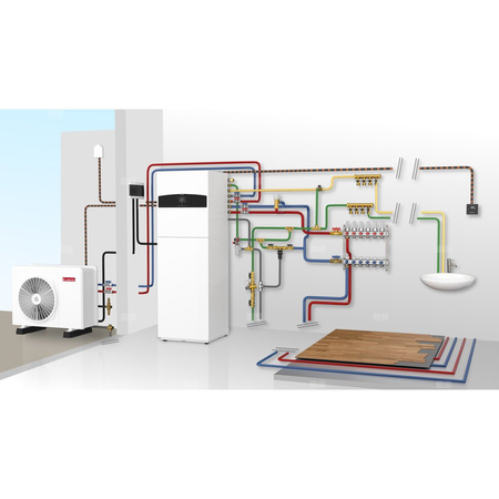 Pakiet - Pompa ciepła powietrzna powietrze-woda monoblok ARISTON NIMBUS COMPACT M NET R32 5 kW 230 V + Moduł naścienny Sensys Net z łącznością Wi-Fi