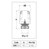 Głowica termostatyczna CALEFFI 200, zakres reg. 7-28'C