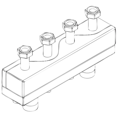 Rozdzielacz hydrauliczny FERRO RSHI02, odgałęzień: 2 (1 1/2''), z izolacją