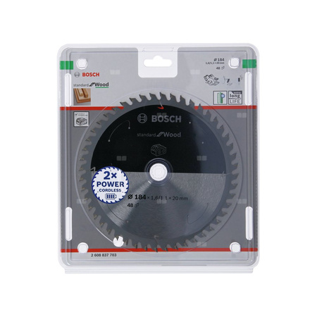 Ostrze do piły tarczowej bezprzewodowej Standard for Wood 190 x 1,6 / 1,1 x 20 T48