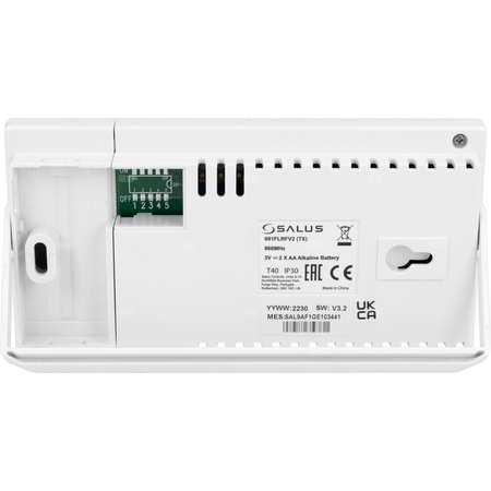 Temostat pokojowy bezprzewodowy SALUS 091FLRFV2, kolor biały 230 V z wyświetlaczem