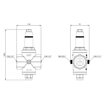 Regulator ciśnienia wody AFRISO BPR, GW 2''