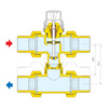 Trójdrożny zawór strefowy z obejściem współpracujący z siłownikami termoelektrycznymi serii 6563, 6561, 6562 i 6564 3/4"