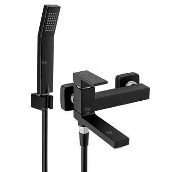 ZICCO bateria wannowa, z przełącznikiem w wylewce, czarna