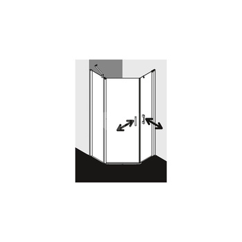 Kermi kabina pięciokątna PEGA 50L 1000x2000 965-990 SIHG ESG Clean