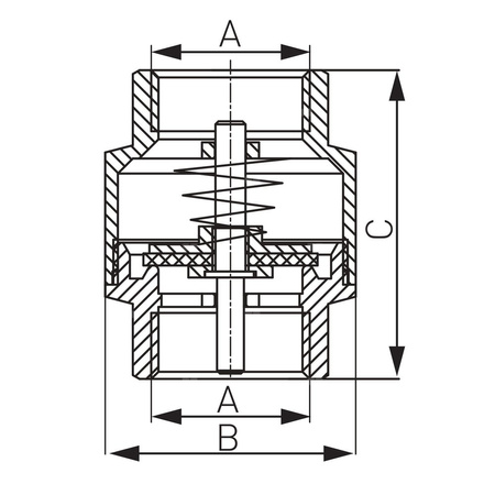 Zawór zwrotny FERRO z mosiężnym elementem zamykającym 1/2'' GW PN 16 max. 100'C