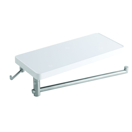 EMOTION wieszak na ręcznik regulowany z półką, biały