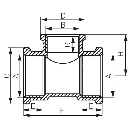 Trójnik FERRO redukcja mosiądz 3/4'' x 1/2'' x 3/4'' GW, kolor chrom