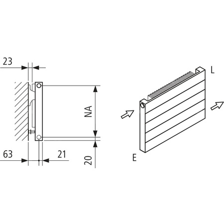 Grzejnik płytowy typ 11 KERMI HHN wym. 350 x 900 mm, kolor biały, moc 621 W