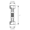 Wąż przyłączeniowy elastyczny FERRO z oplotem (stal), GW x GW, 3/8'' x 3/8'', długość 60 mm