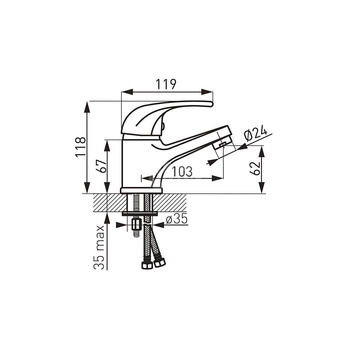 Bateria umywalkowa stojąca FERRO VASTO, chrom