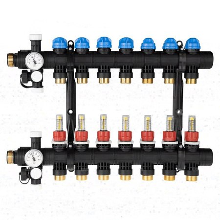 Rozdzielacz do ogrzewania podłogowego AFRISO ProCalida EF1 7-obieg. poliamid GZ 1'' x euroconus 3/4''