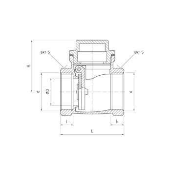 PHA-021 G1/2 WW PN16 Zawór zwrotny klapowy CuZn