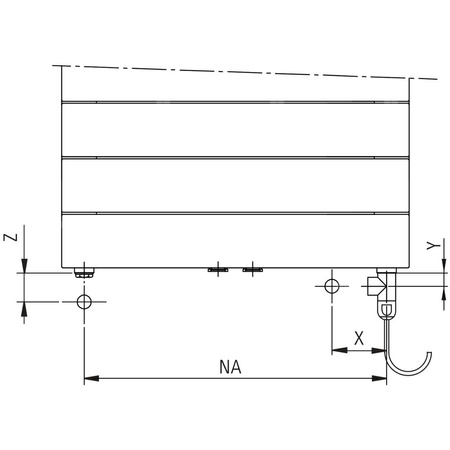 Kermi TABEO 1757x101x500mm QN 917, RAL9016, Podłączenie środkowe
