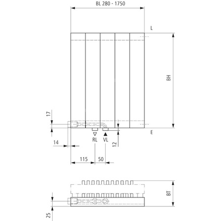 Kermi V ściana grze. HVV22 2000x122x1400 pionowa, RAL 9016, 6 bar, prawa