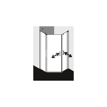 Kermi kabina pięciokątna PEGA 45L 0900x2000 865-890 SIHG SR Opaco Clean