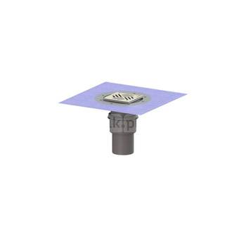 Wpust Practicus, DN100, odpł.pion., z nasadką Variofix i kratką/ramą nierdz. 138x138