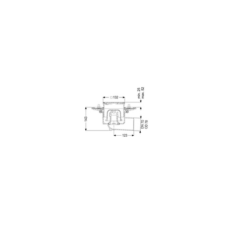 Wpust Ecoguss, DN70, odpł. boczny, z kratką szczel/ramą nierdz. 120x120
