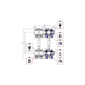 Rozdzielacz ogrzewania RUMET 70K 6 obwodowy