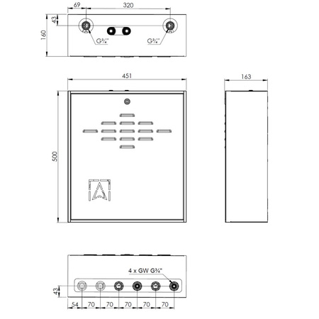 Grupa pompowa AFRISO PrimoBox AZB 211 GZ x GW 3/4'' x 3/4'', z zaworem mieszającym, z zaworem termostatycznym, z izolacją