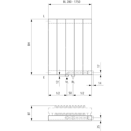 Kermi V ściana grzewcza HVV20 2200x104x1750