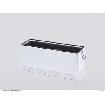 Rozdzielacz powietrza / kolektor zbiorczy do rury płaskiej, 18 przyłączy do łącznika przejściowego, szer. x wys. x gł. : 603x271