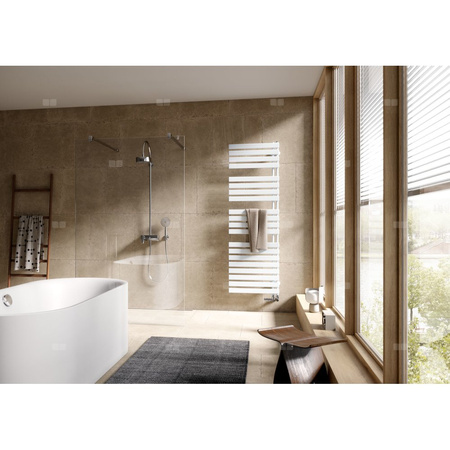 Grzejnik Grzej. Kermi®Credo®Half®flat 1000x450x37, srebro błyszczące, lewy