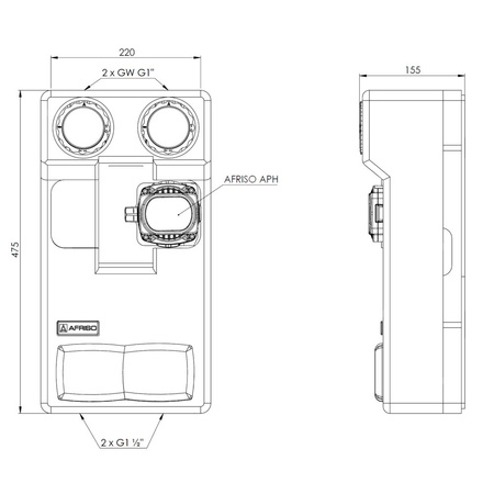 Grupa pompowa AFRISO PrimoTherm 180-1 AP DN 25 AP GZ x GW 1 1/2'' x 1'', z izolacją, z pompą obiegową AFRISO APH 361 25-7/180 mm