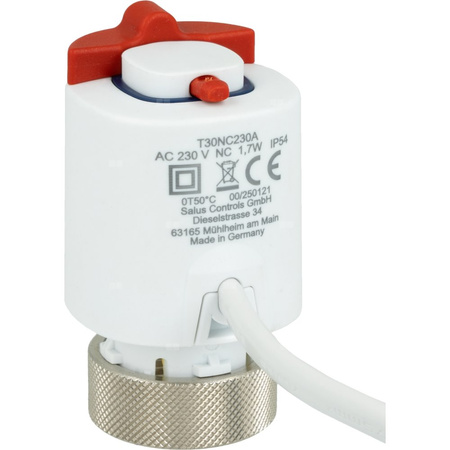 Siłownik elektrotermiczny SALUS T30NC230A, złącze M30 x 1,5, napięcie 230 V AC, kolor biały