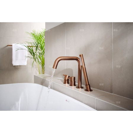 MOZA Deszczownia PREMIUM z Baterią natryskową termostatyczną, Brushed rose gold PVD