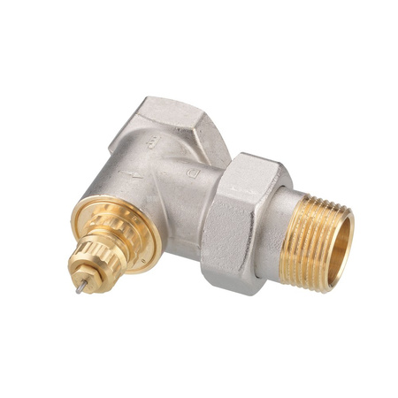 Zawór grzejnikowy termostatyczny DANFOSS kątowy (kąt prosty) (brak), połączenie 1'' (niklowanie) biały