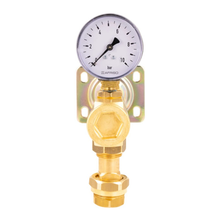 Zespół przyłączeniowy AFRISO BSB 3/4'' GW x szybkozłącze, max. 6 bar + wskaźnik ciśnienia