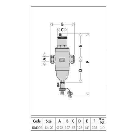Separator powietrza-zanieczyszczeń 3/4" D22