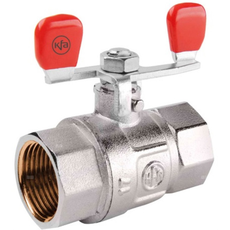 Zawór kulowy KFA Armatura mosiądz, PN 20 1'' GW, uchwyt: motylek