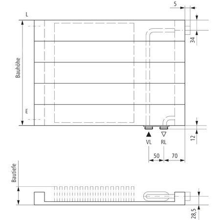 Grzejnik płytowy typ 11 KERMI V-HHV QN358(R), z osłoną wym. 350 x 600 mm, kolor biały, moc 358 W