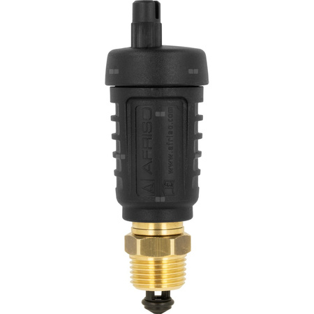 Odpowietrznik automatyczny pionowy, hybrydowy PrimoVent G3/8'' z Aquastop i zaworem stopowym, R1/2''