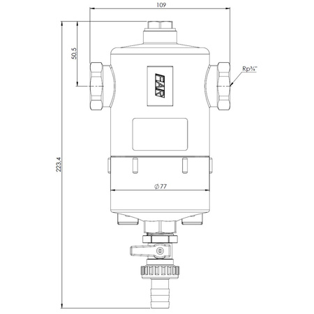 Separator AFRISO FAR 211, do C.O., do klimatyzacji, 10 bar / 110'C, 3/4'' (GW)Instalacje i źródła ciepła