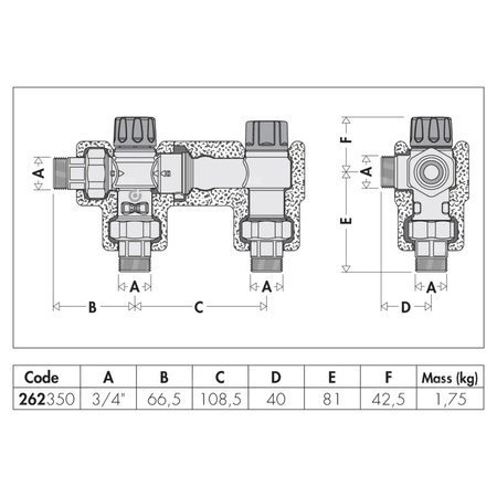 SOLARINCAL-T - Zestaw połączeniowy zasobnika z kotłem, z połączeniem termalnym 3/4"