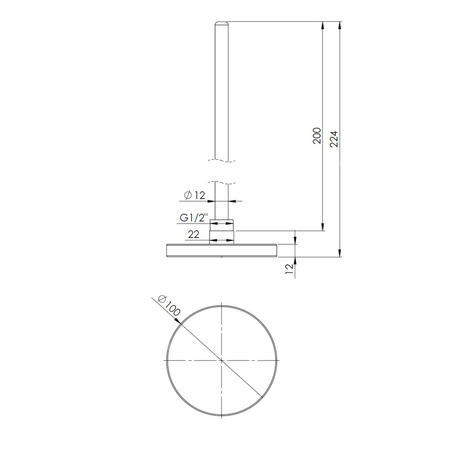 Termometr bimetaliczny AFRISO BiTh fi 100 mm 0…120'C tuleja 200 mm połączenie ax
