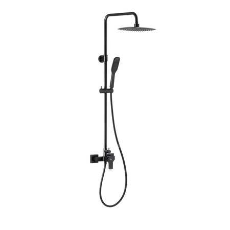 Deszczownia MOKAIT z baterią natryskową ścienną, black