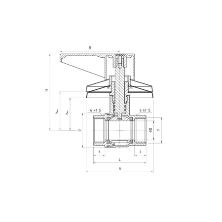 Zawór wodny PERFEXIM 428CH GW 1/2'' x GW 1/2''