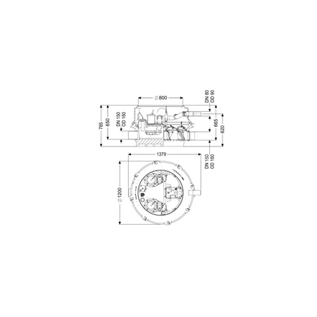 MODUŁ TECHNICZNY DUO ECOLIFT XL POMPY 400V SPF4500-S1 z automatyczną klapą zwrotną do ścieków szarych do zabudowy w ziemi lub płycie betonowej