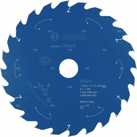 Ostrze do piły tarczowej bezprzewodowej Expert for Wood 216 x 1,7 / 1,2 x 30 T24