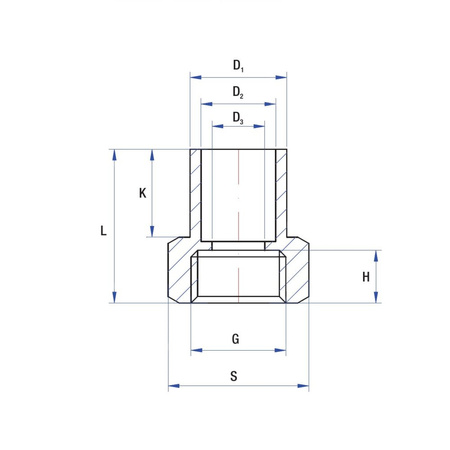 Nypel lut RUMET Mosiądz 3/4'' x 22 mm (GW)